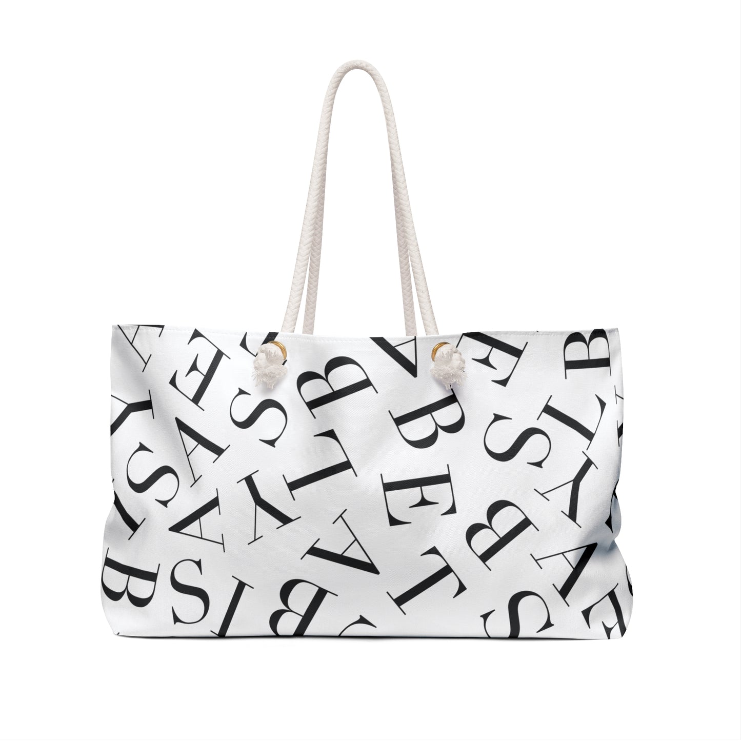 AB White Weekender Bag | Alphabet Soup