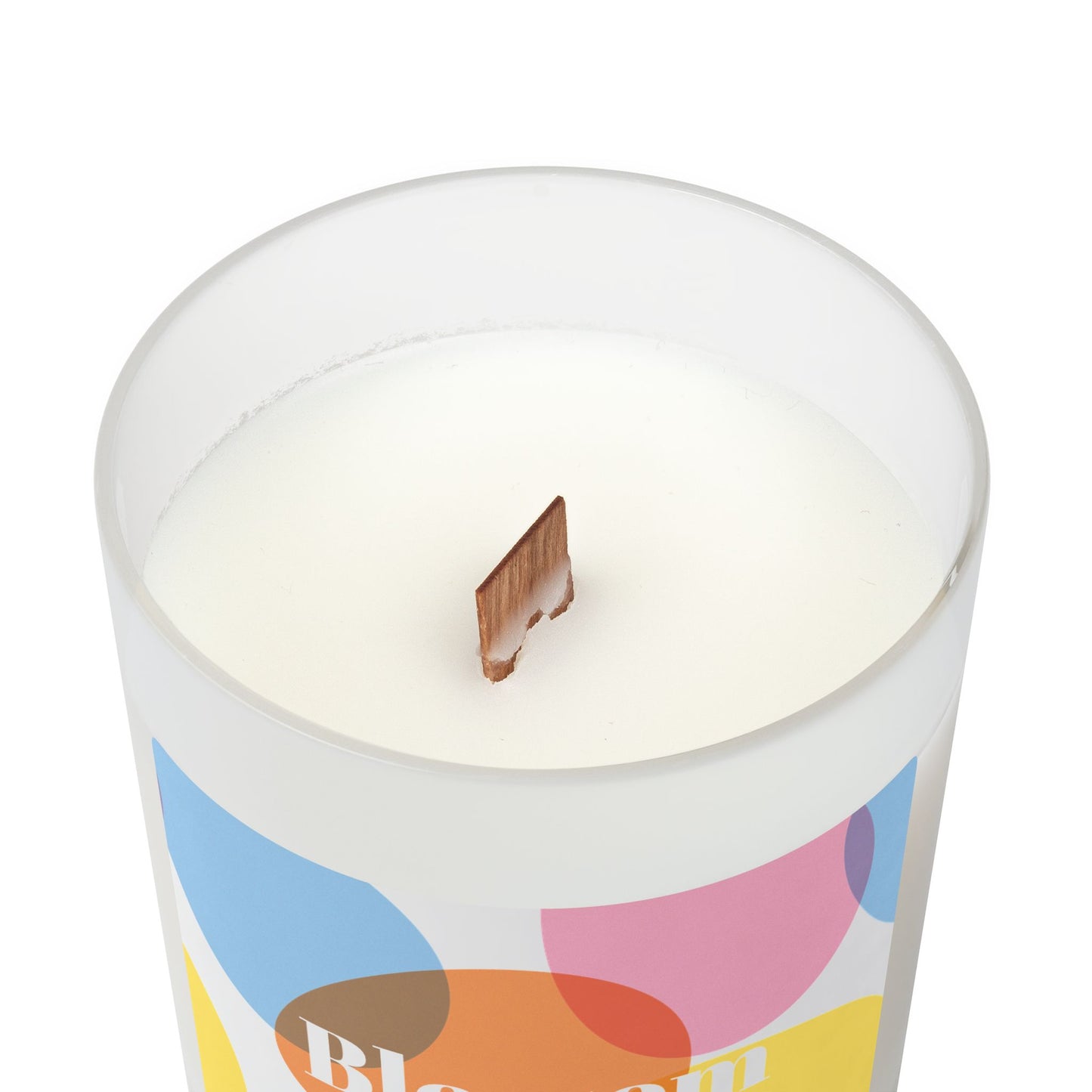 Colorful Blossoming Scented Candle - 11oz Frosted Glass Decor