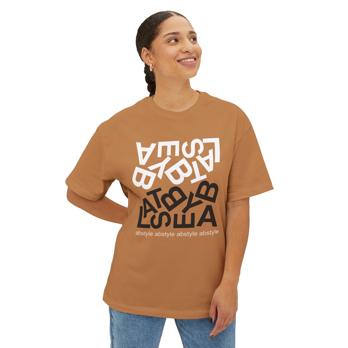 AB Oversized Boxy Tee | Caramel