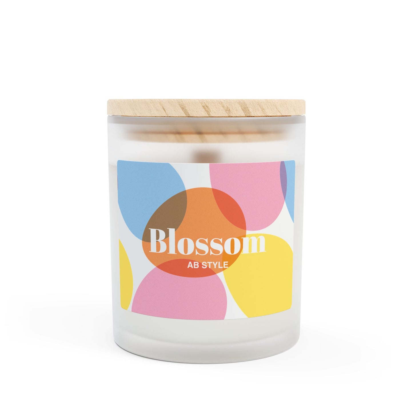 Colorful Blossoming Scented Candle - 11oz Frosted Glass Decor