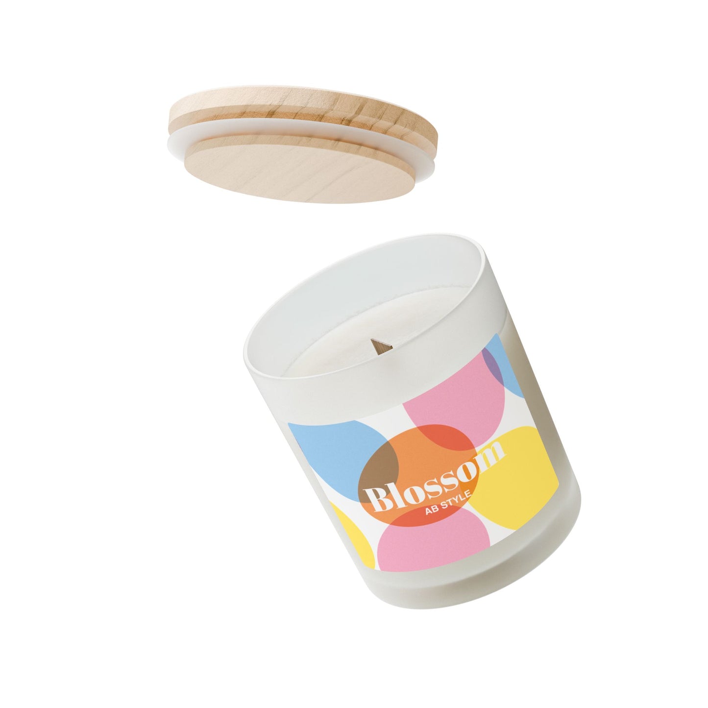 Colorful Blossoming Scented Candle - 11oz Frosted Glass Decor