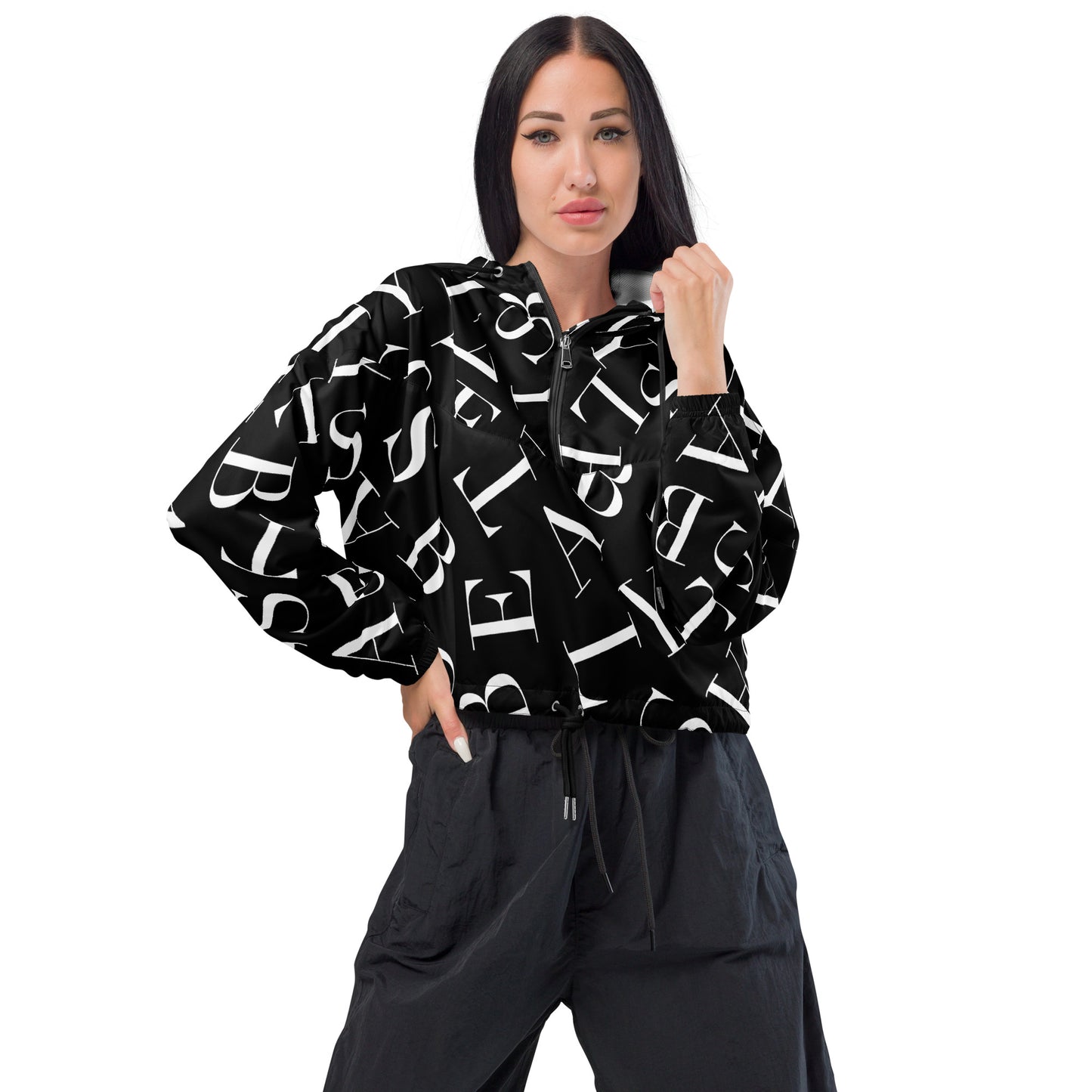 AB Cropped Windbreaker | Alphabet Soup