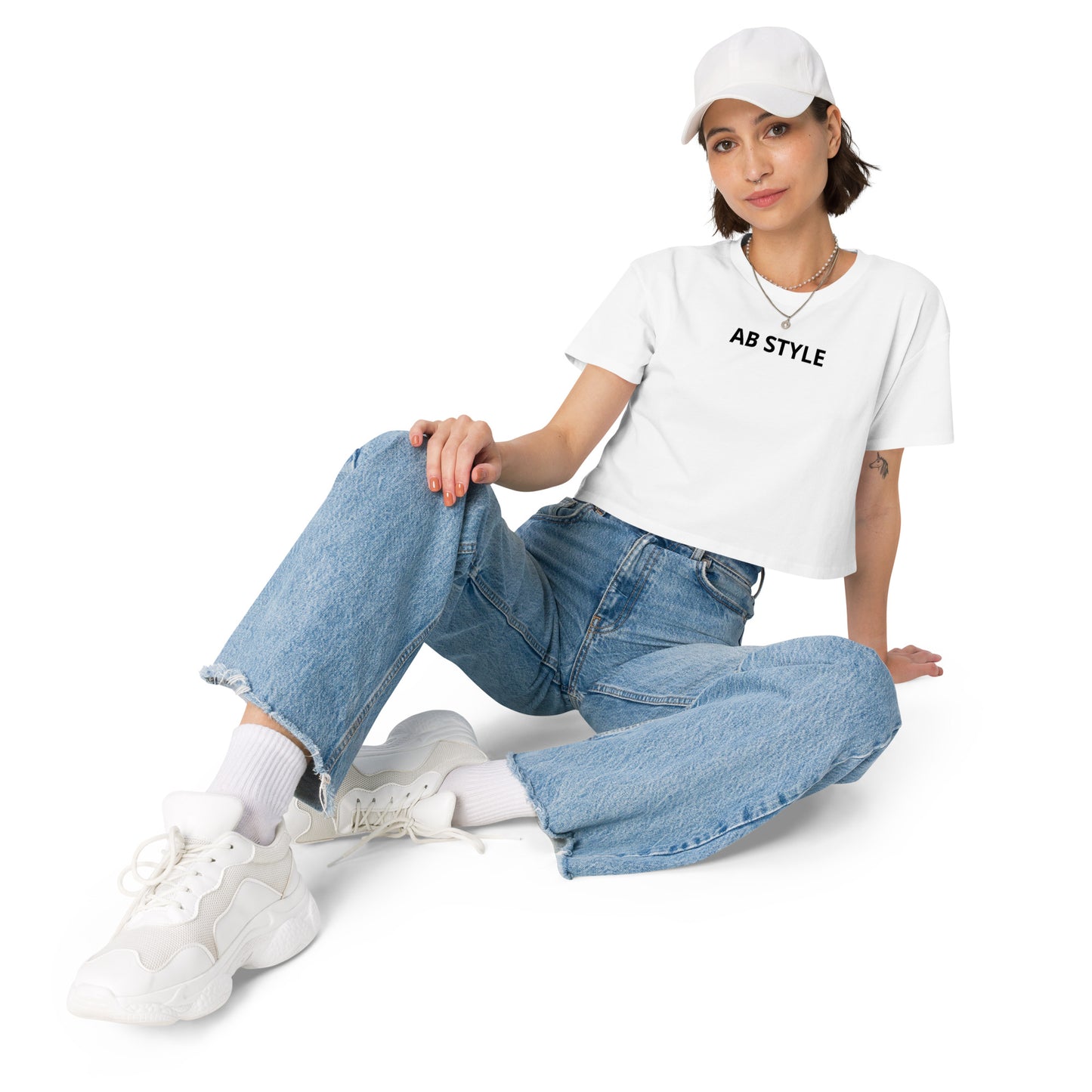 AB Crop Top | White Basic