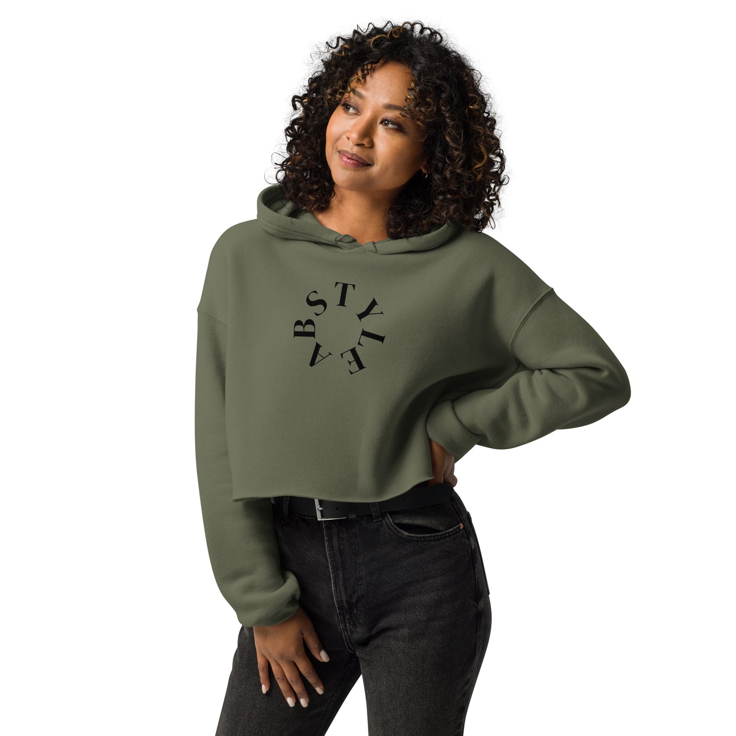 AB Crop Hoodie | Olive Green