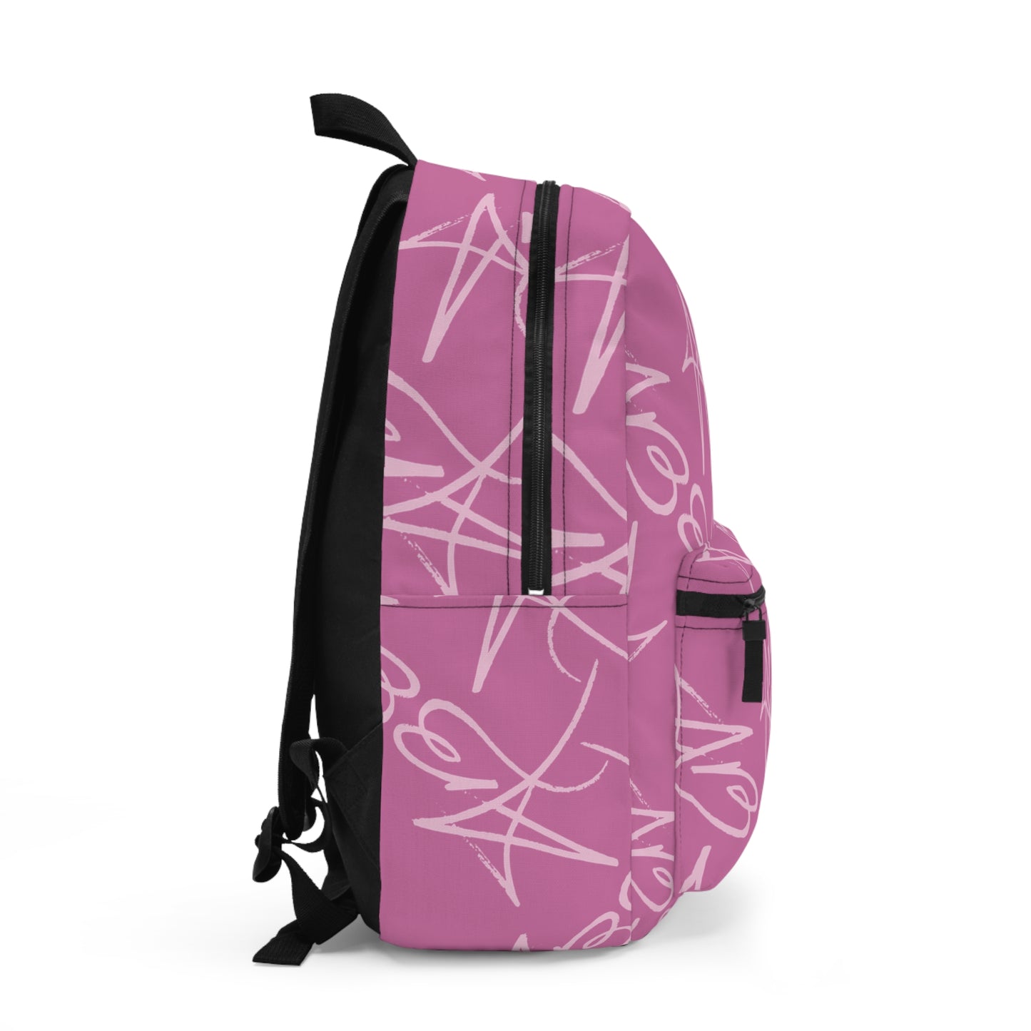 AB White Backpack | Pink Signature