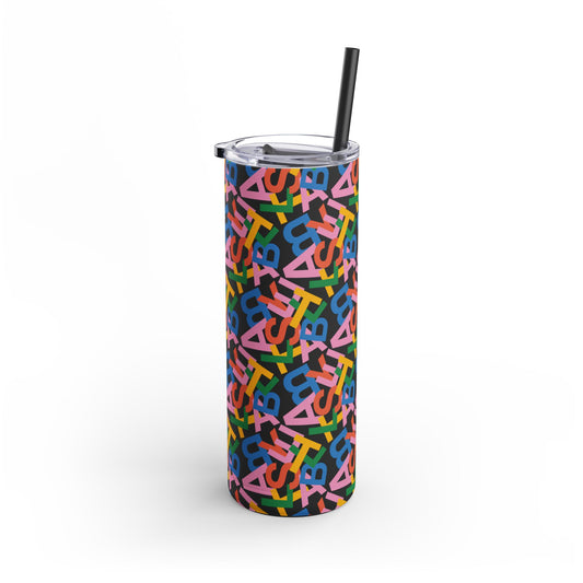 AB Skinny Matte Tumbler | Alphabet Soup 20oz