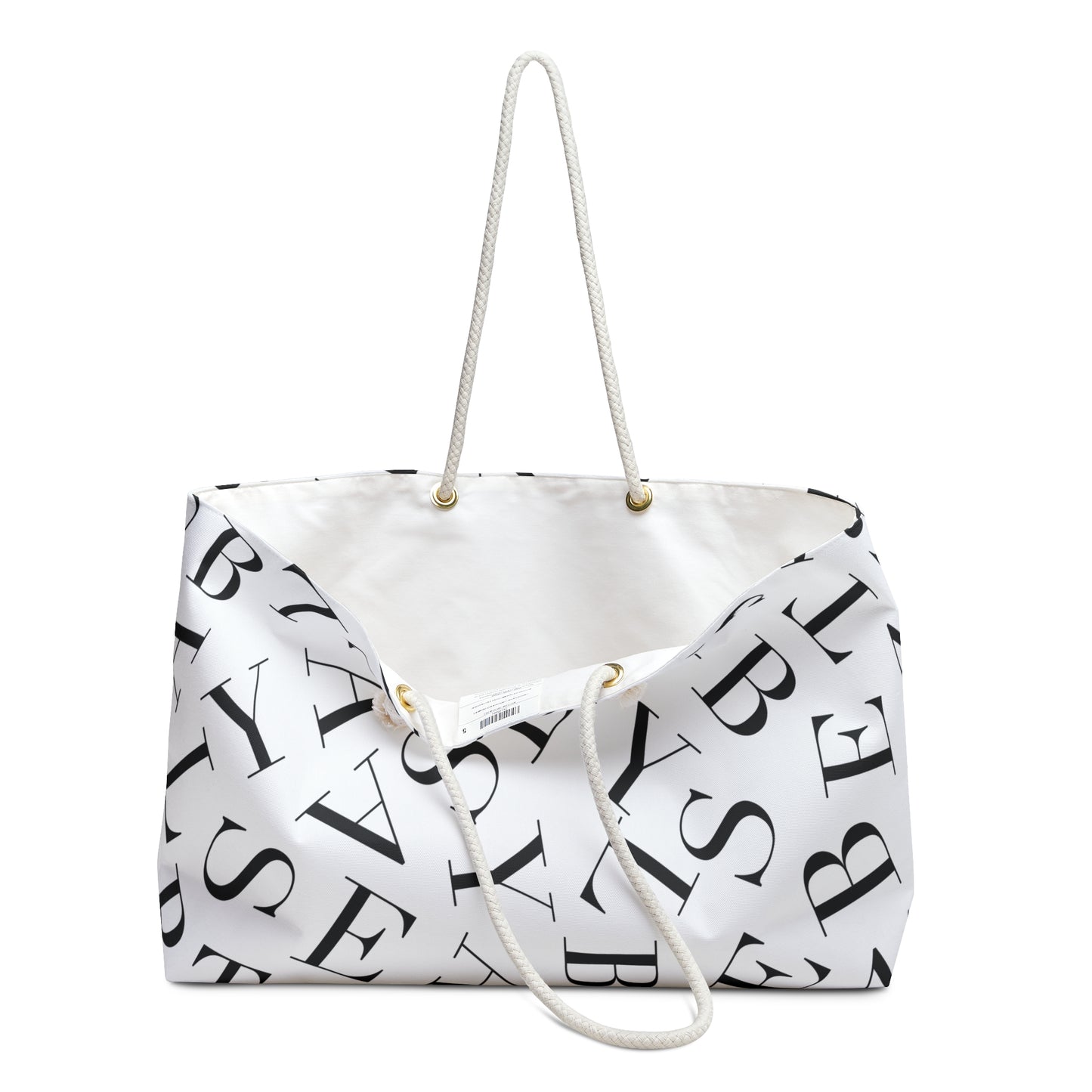 AB White Weekender Bag | Alphabet Soup