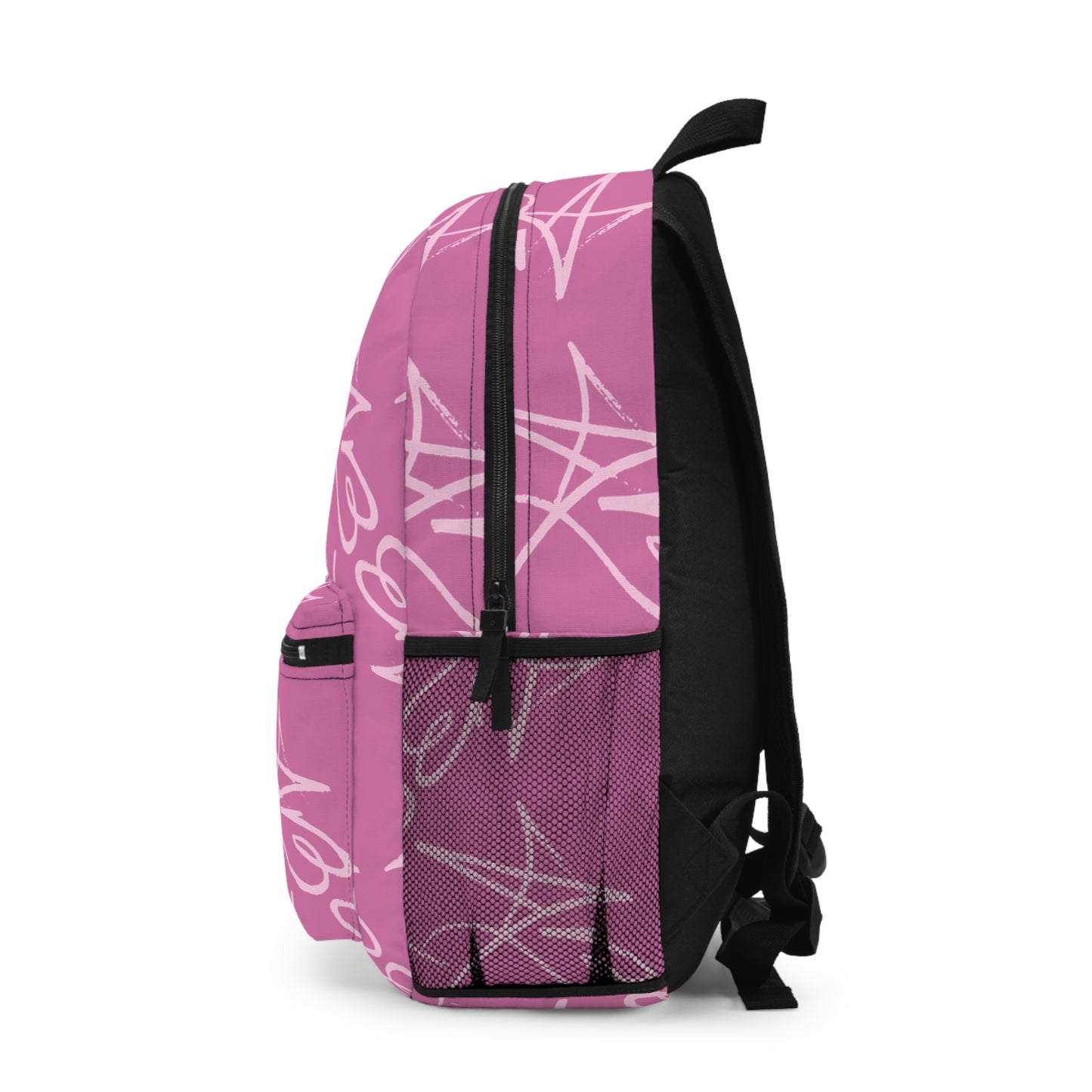 AB White Backpack | Pink Signature