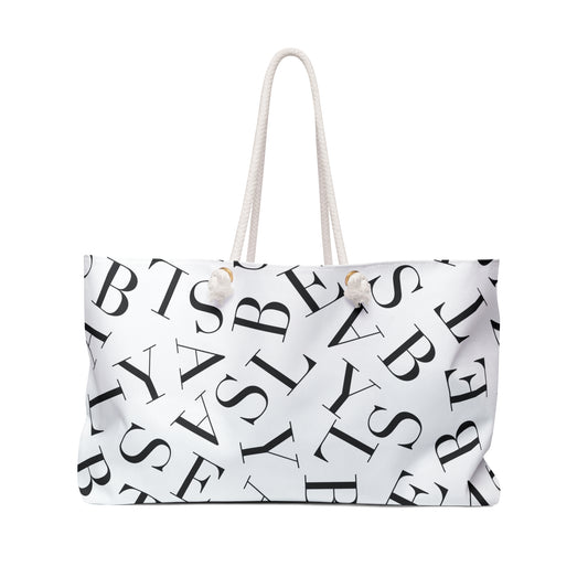 AB White Weekender Bag | Alphabet Soup