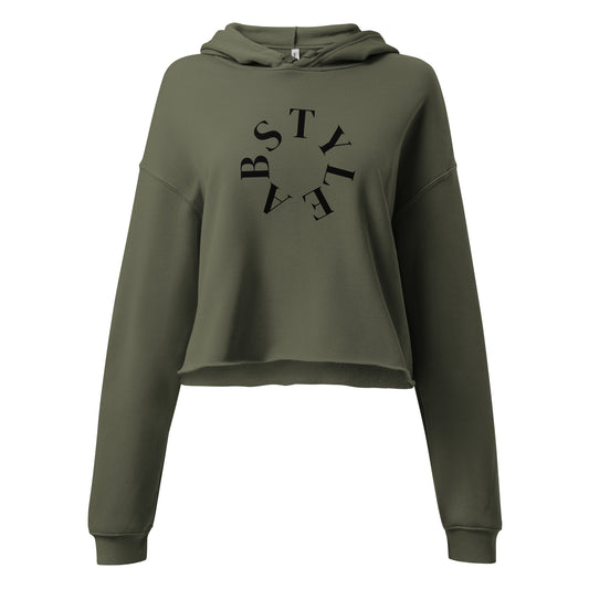 AB Crop Hoodie | Olive Green